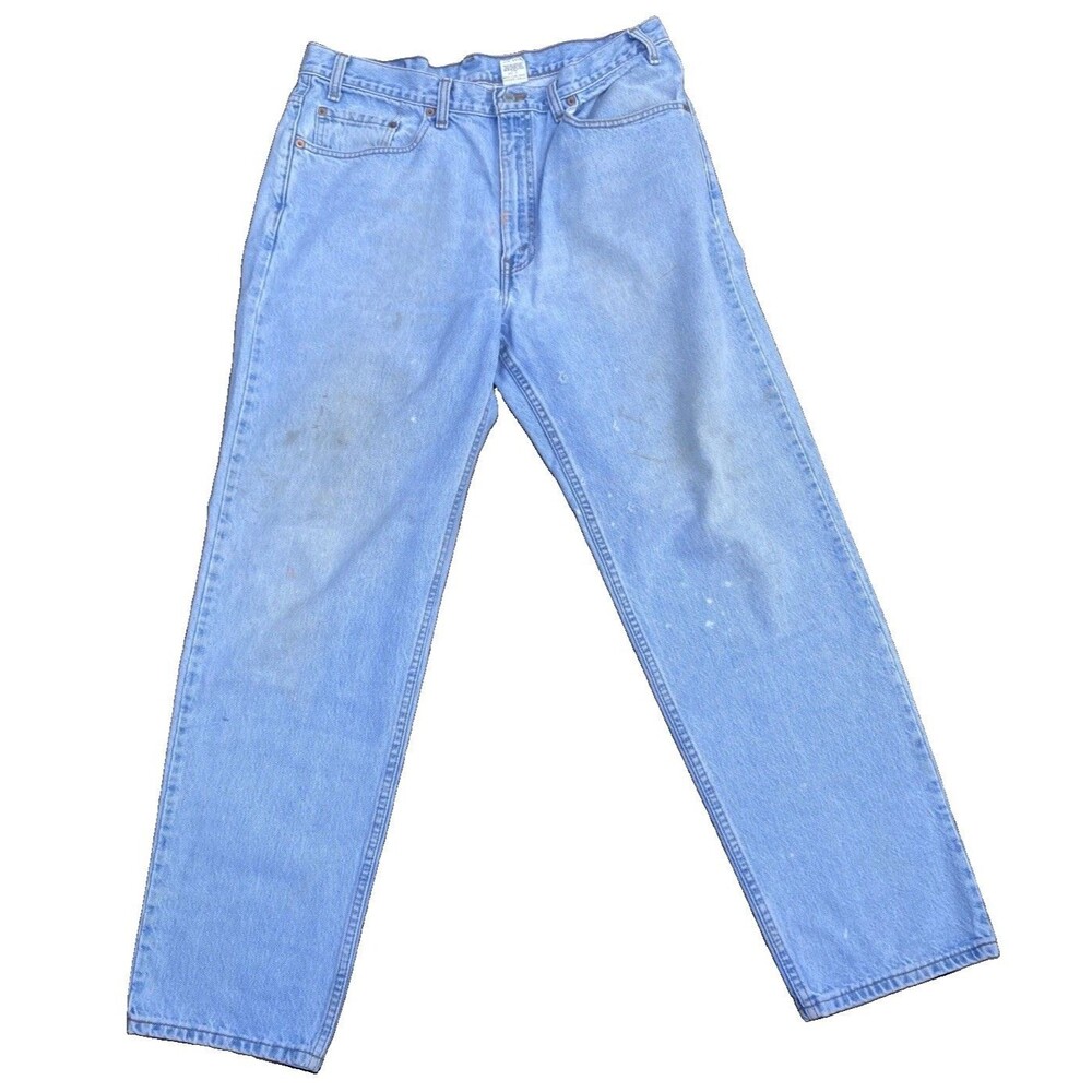 Vintage Levi’s 550 Relaxed Fit Jeans Custom Grunge Size 38x32 Light Wash Denim